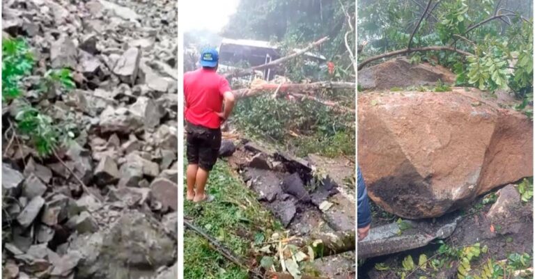 Cierre de vías en Antioquia por deslizamientos y caída de roca