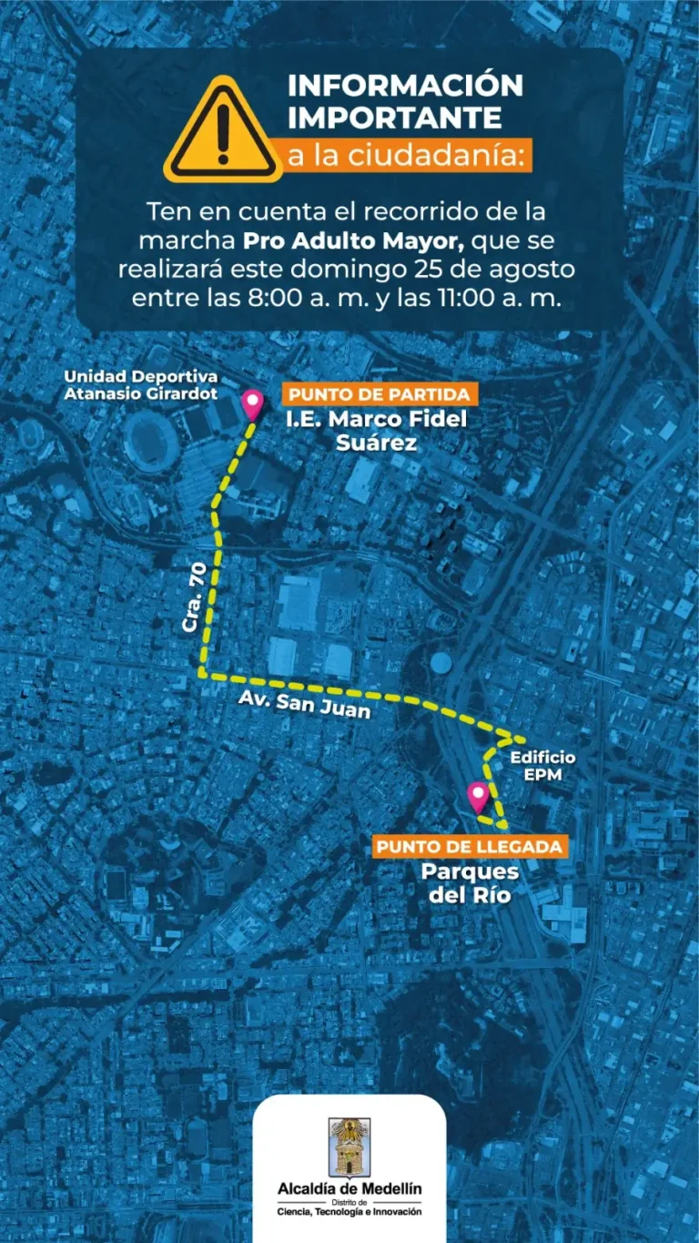 Este domingo, 25 de agosto se llevará a cabo la “Marcha Pro Adulto Mayor”, conozca los cierres viales